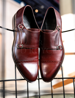 Dupla csatos bordó cipő