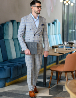 Szürke-kék kockás