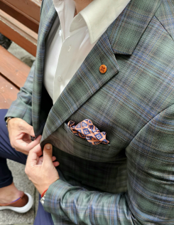 Zöld-barna kockás sportzakó