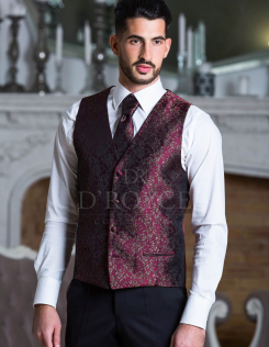 Bordó díszmellény szett