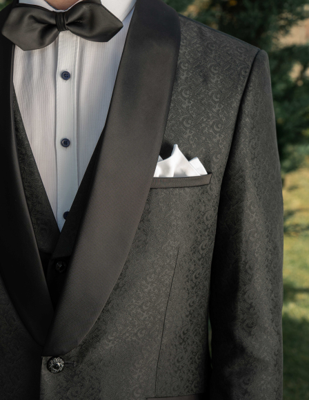 Mintás fekete ceremónia szmoking