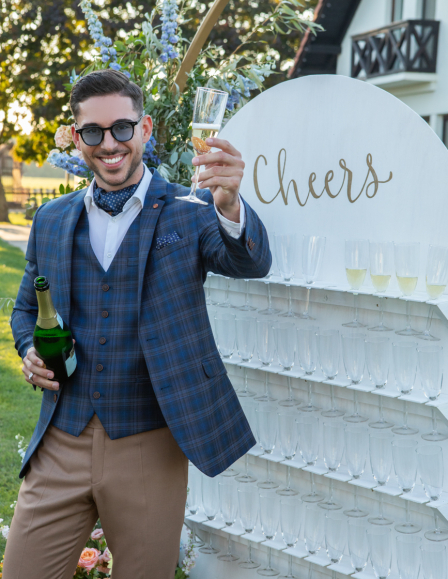 Kockás-mogyoró színű szett