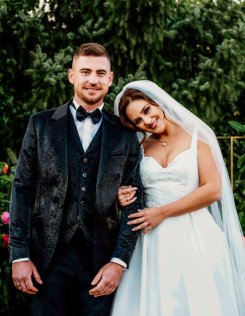 Fekete mintás vőlegény szett