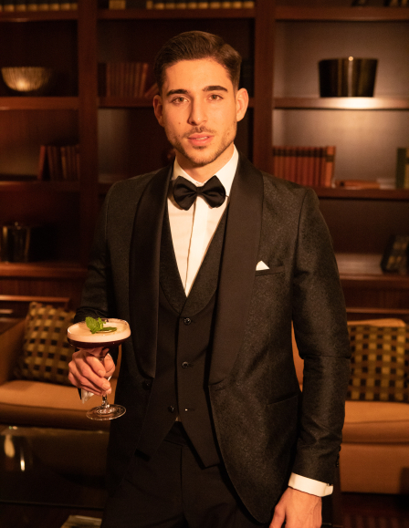 Szatén mintás szmoking